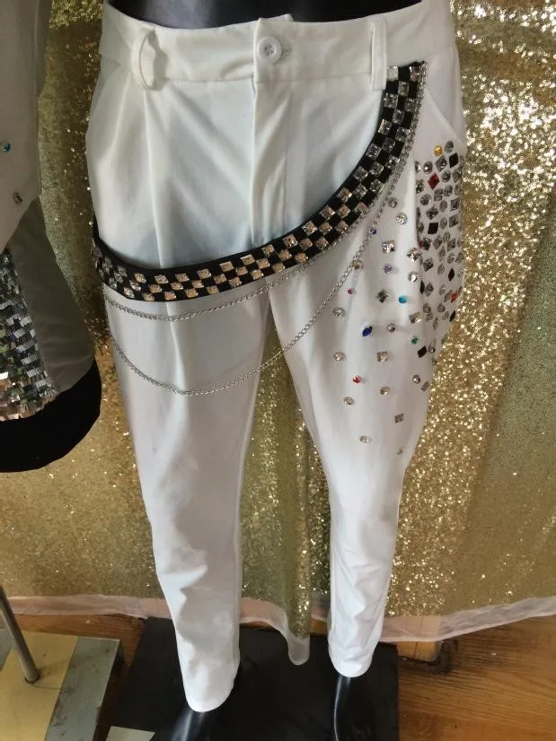 Мужская мода белая куртка певец стильный жилет со стразами танцор ночной клуб бар концерт куртка для танцев верхняя одежда