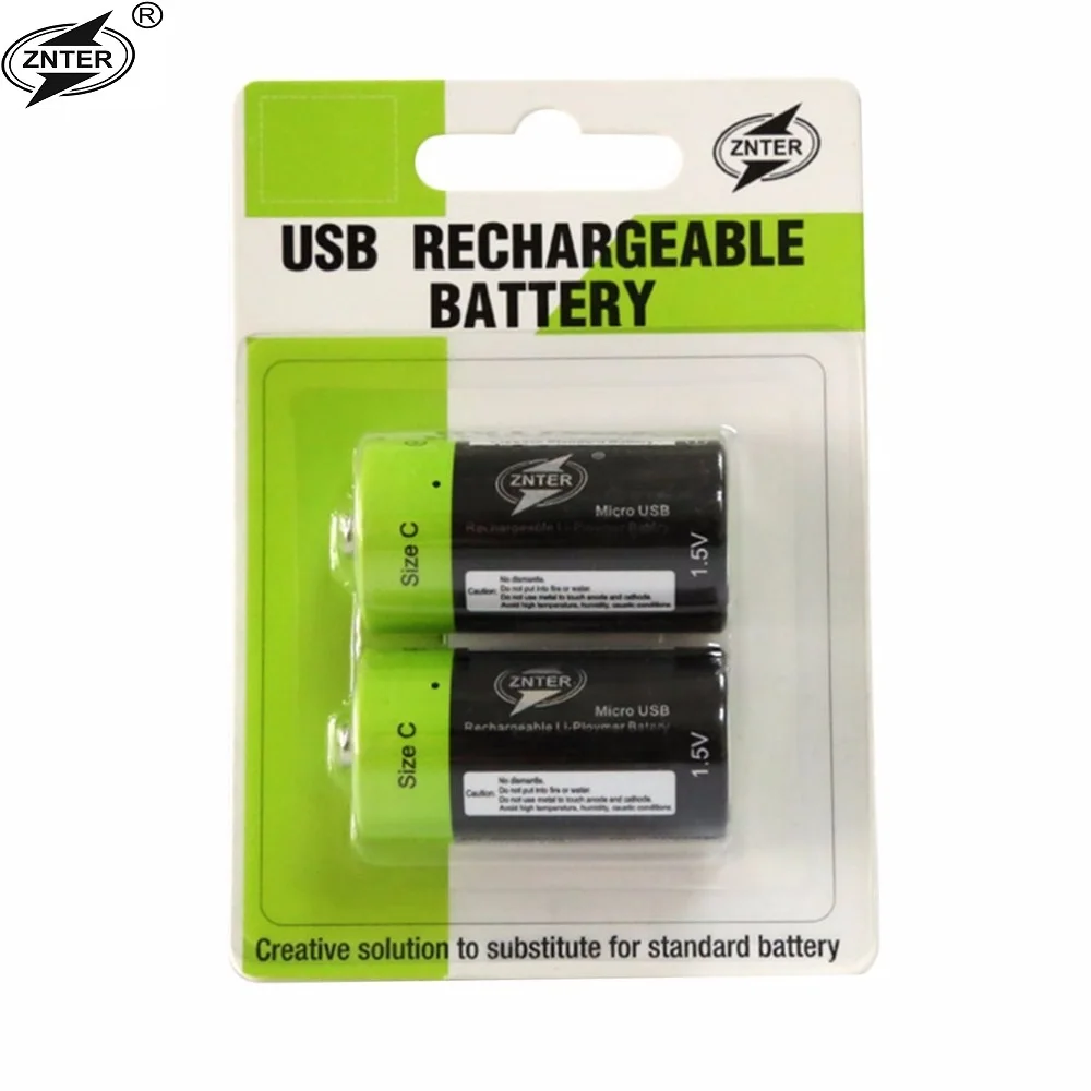 ZNTER-2pcs-C-Size-1-5V-3000mAh-Rechargeable-Battery-Lithium-Polymer-Battery-Charged-by-Micro-USB
