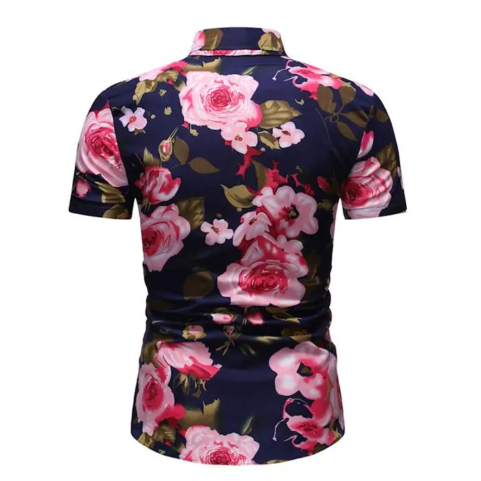 Гавайская рубашка с коротким рукавом, модные цветочные мужские рубашки, летние рубашки для мужчин, Повседневная Цветочная Новая летняя