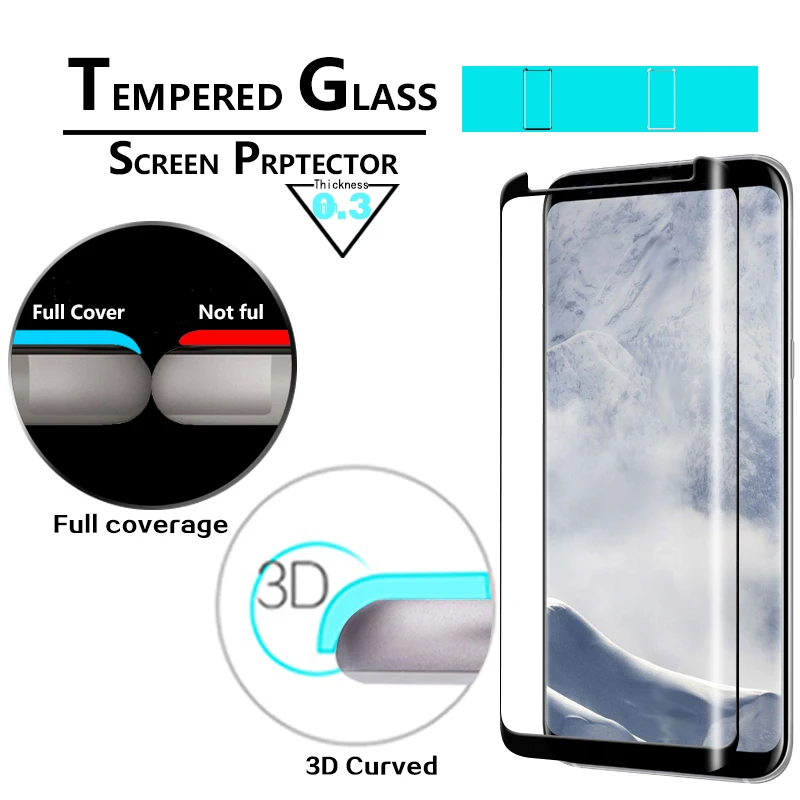 3D изогнутая закаленная стеклянная пленка с полным покрытием для Samsung Galaxy S8 plus