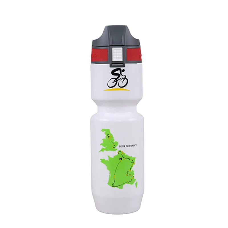 Велосипедная бутылка для воды 750 мл, для езды на велосипеде, портативный спортивный кувшин для воды, нетоксичный, без БФА, фталат-20-100 градусов - Цвет: White