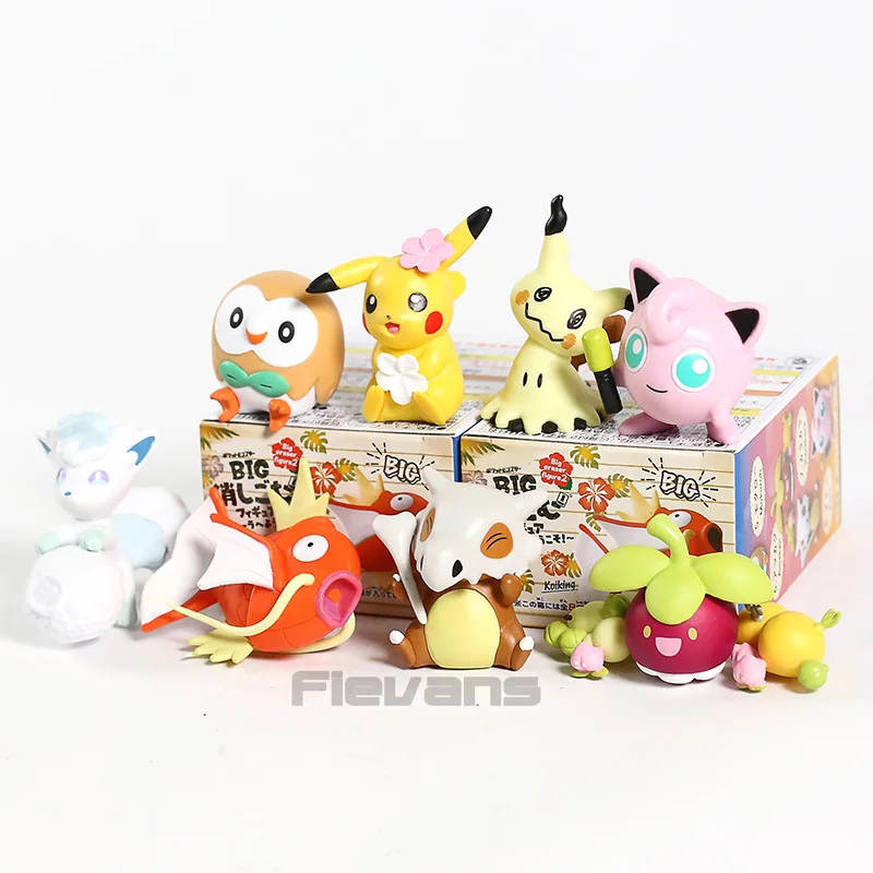 Аниме монстр Jigglypuff Rowlet Vulpix Mimikyu bounsweet Cubone Magikarp «Pokemon Go» мини ПВХ Фигурки Коллекционная модель игрушки 8 шт./компл