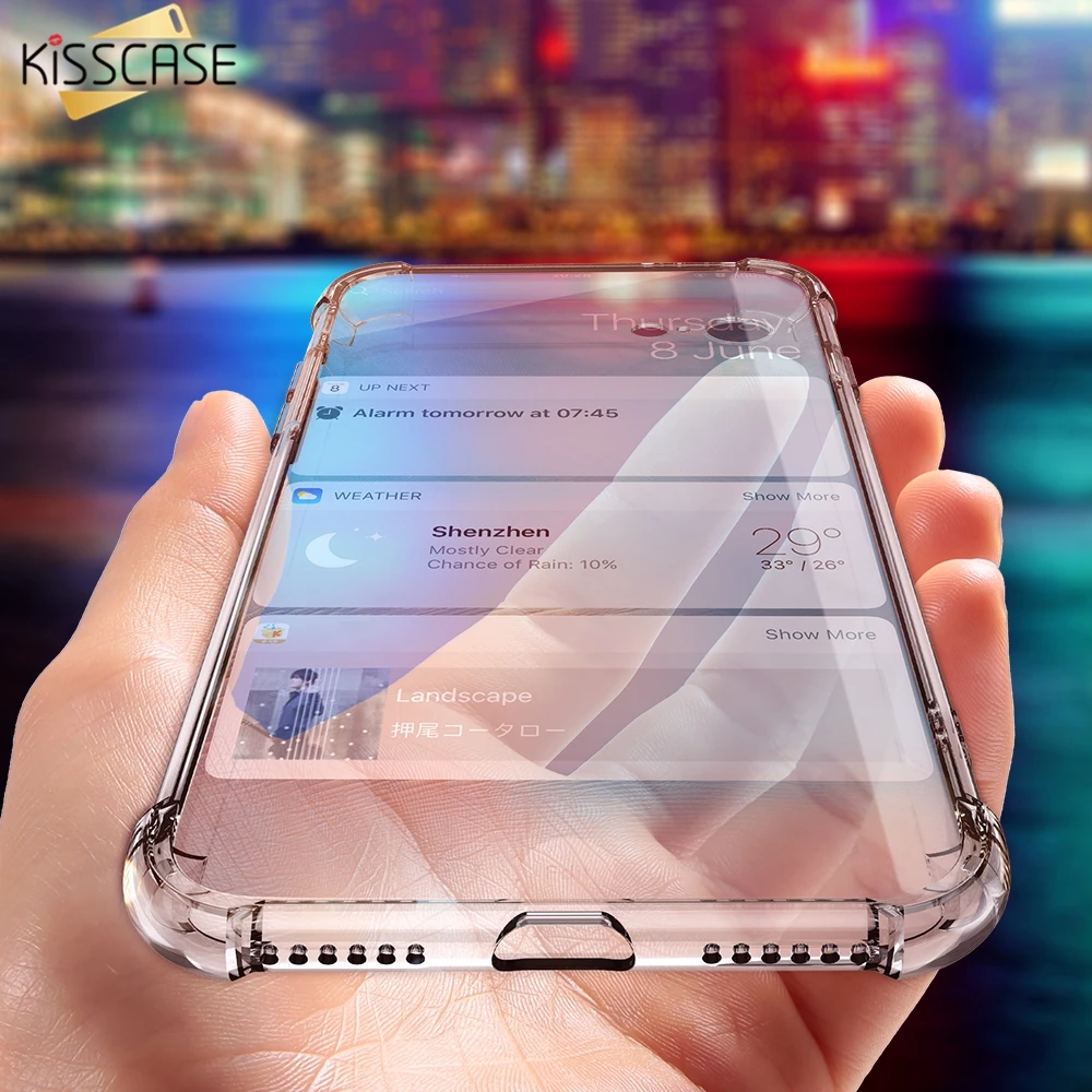  KISSCASE Fall Für iPhone Xs Max Xr 7 8 Plus Klar Anti-knock Weiche Silikon Transparent Fall Für iPh