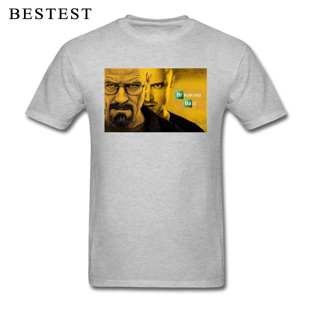 100% Cotton Male Short Sleeve 190611BreakingBad T Shirts Custom Tops Shirt Brand New Unique O-Neck Tee-Shirt Drop Shipping 190611BreakingBad grey