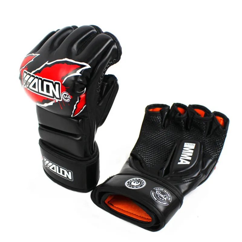 MMA Boxing Gloves Top Quality PU Leather MMA Half Fighting Boxing Gloves Muay Thai Training Punching