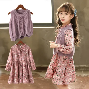 

New baby girl dress spring fashion floral girls dresses kids brand princess for girl child 2-piece set clothes 3-12y vestir