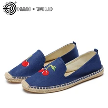 Женская обувь в рыбацком стиле с пеньковой подошвой, качественная обувь на плоской подошве, удобные лоферы с вышивкой, женская повседневная обувь, женская парусиновая обувь