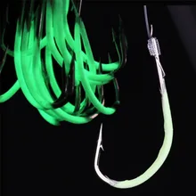 30 шт. в упаковке рыболовные снасти из высокоуглеродистой стали, светящийся яркий крючок, морские свежие и слатные Водные Аксессуары для рыбалки, крючок, крючки оптом
