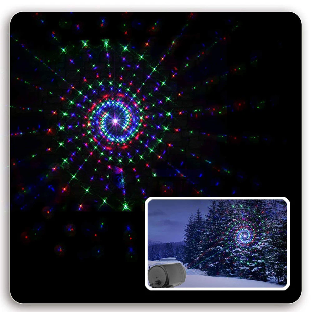 Рождественские садовые лазерные огни движущиеся звезды RGB 20 шаблонов проектор