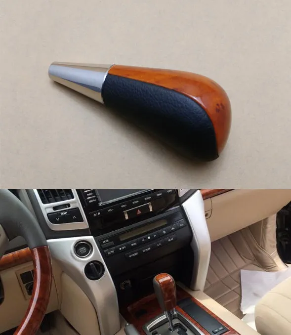 Leather Wood Gear Shift Knob Replacement For Toyota Land Cruiser FJ200