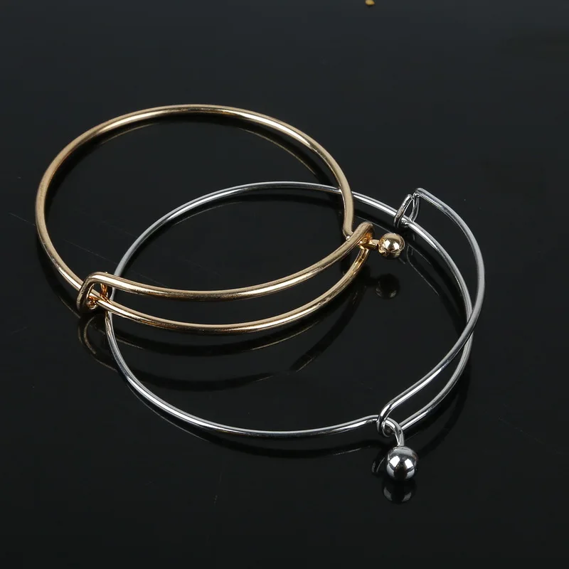 6pcs 6.5cm Adjustable Cuff Bracelets Fashion Wire Wrist Bangle