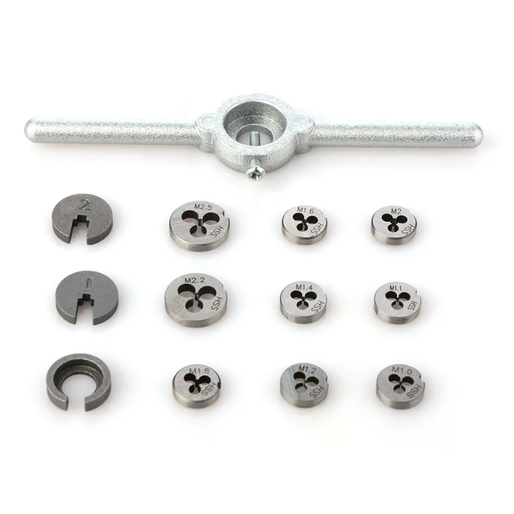 

31pcs/set Mini HSS Metric Taps Dies Wrench Handle Tap and Die Set DIES M1/M1.1/M1.2/M1.4/M1.6/M1.8/M2/M2.2 /M2.5 Screw
