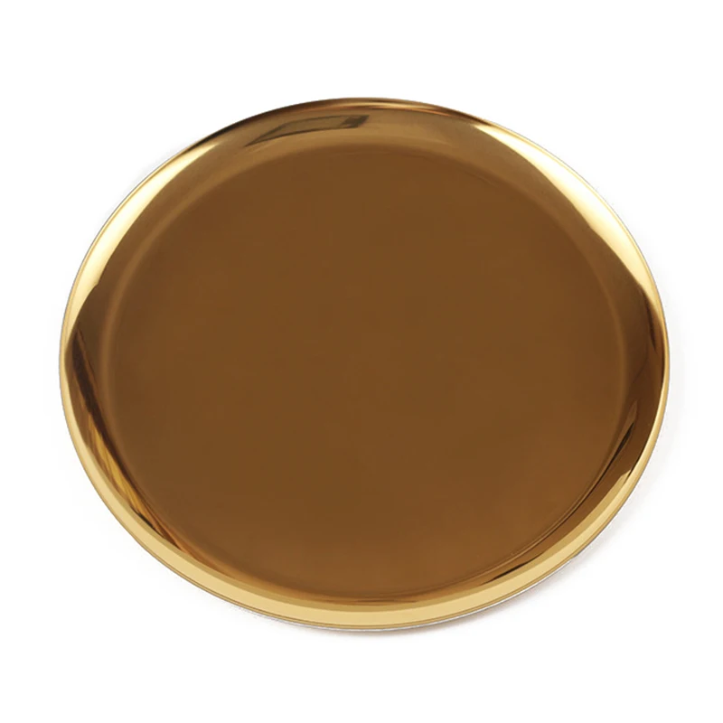 Cena Złota taca okrągły talerz herbata owocowa taca dekoracji