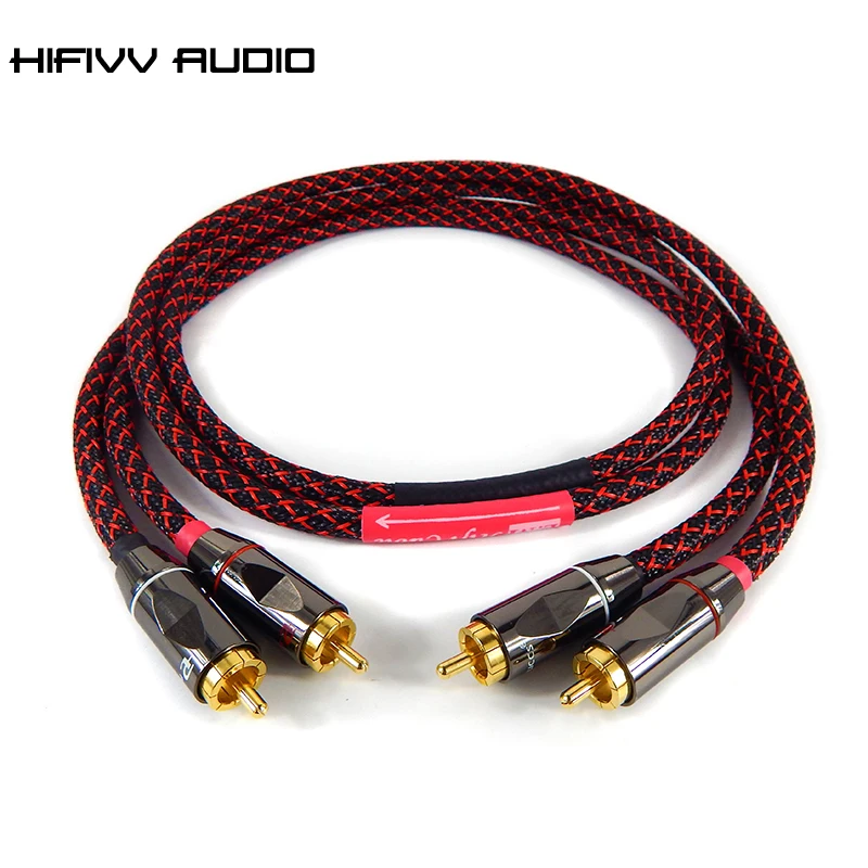 Аудиокабель HiFi RCA высокое качество чистой меди 6N OFC для усилителя мощности и ТВ dvd