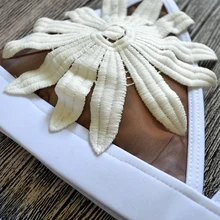 Free Shipping Women Swimsuit Sexy 3D Floral White Bikini Set Brazilian