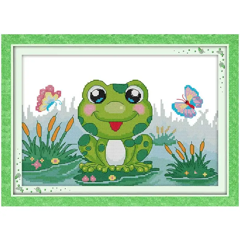 The little frog Patterns Counted Cross Stitch 11CT 14CT Cross Stitch