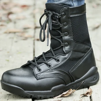 

Summer Military Tactical Boots Men Breathable Mesh Lightweight Boots Soft Combat Shoes Men's Army Ankle Boot Tacticos Zapatos