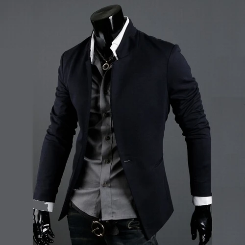 Hot Sale One Button Slim Blazer Men Casual Suits Upturned