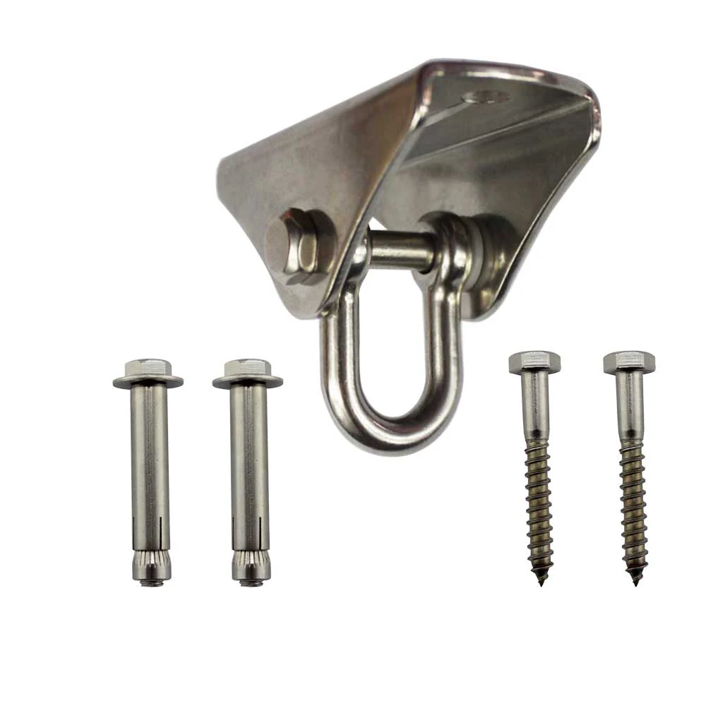 set8 304 Нержавеющая сталь Heavy Duty 180 ° качели Вешалки 992 фунтов(450 кг) Ёмкость подвесных потолков, крючки для занятий йогой гамак кресло - Цвет: set8