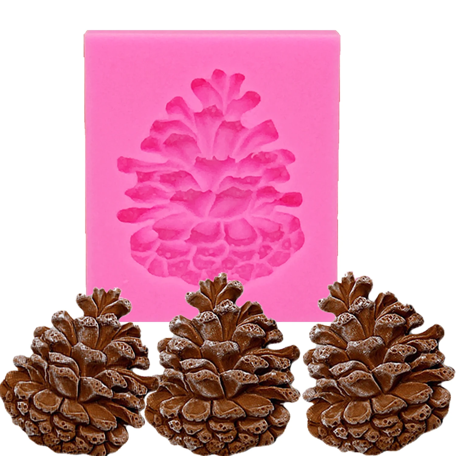 Сосновые орехи конус силиконовые формы фандон шоколадные конфеты плесень Gumpaste инструменты для украшения Рождественского торта T1188