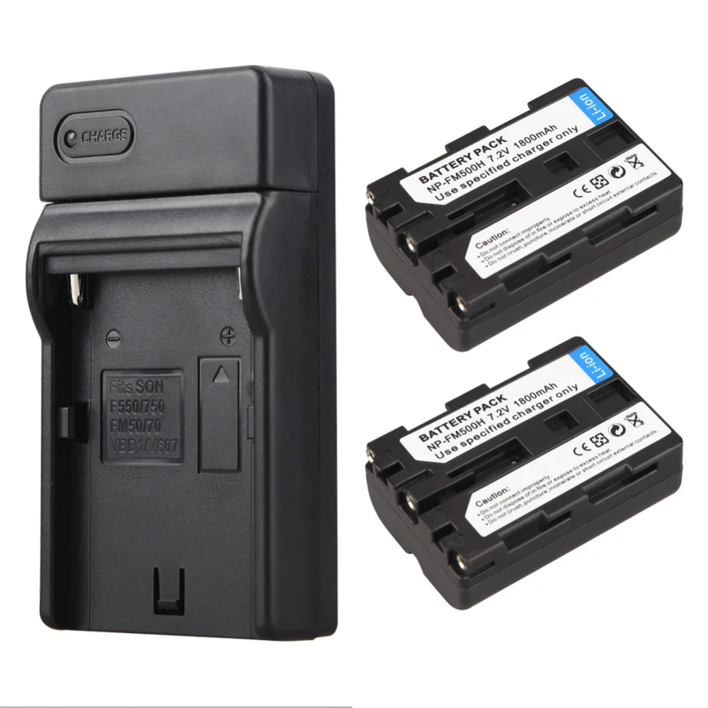 2x 1800mAh NP FM500H Digital Li ion Battery+USB Charger For Sony A57