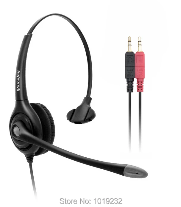 Dual 3.5mm plug or RJ9 plug or 2.5mm plug call center