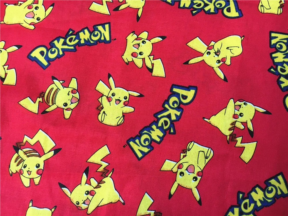Pokemon Pikachu Coton Tissu Enfant Bebe Garcon Vetements Bricolage A La Main Artisanat Maison De Literie Tissu Quilt Bourse 105 50 Cm Aliexpress