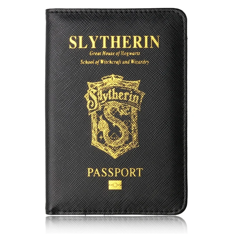

New Harry Potter Hogwarts Unisex PU Leather Passport Holder Rfid Passport Cover Black Travel Passport Protection Card Holder