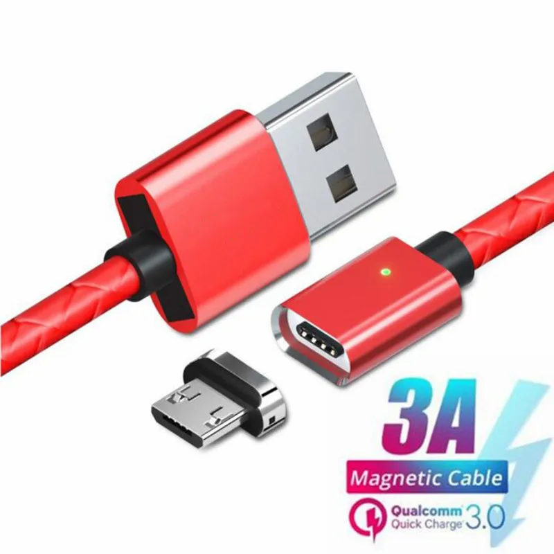

Micro USB Magnetic Charging Cable 3A Quick Charge USB Charger 1M Android Mobile Phone Cable Magnet USB Cord Cell Phone Data Cord
