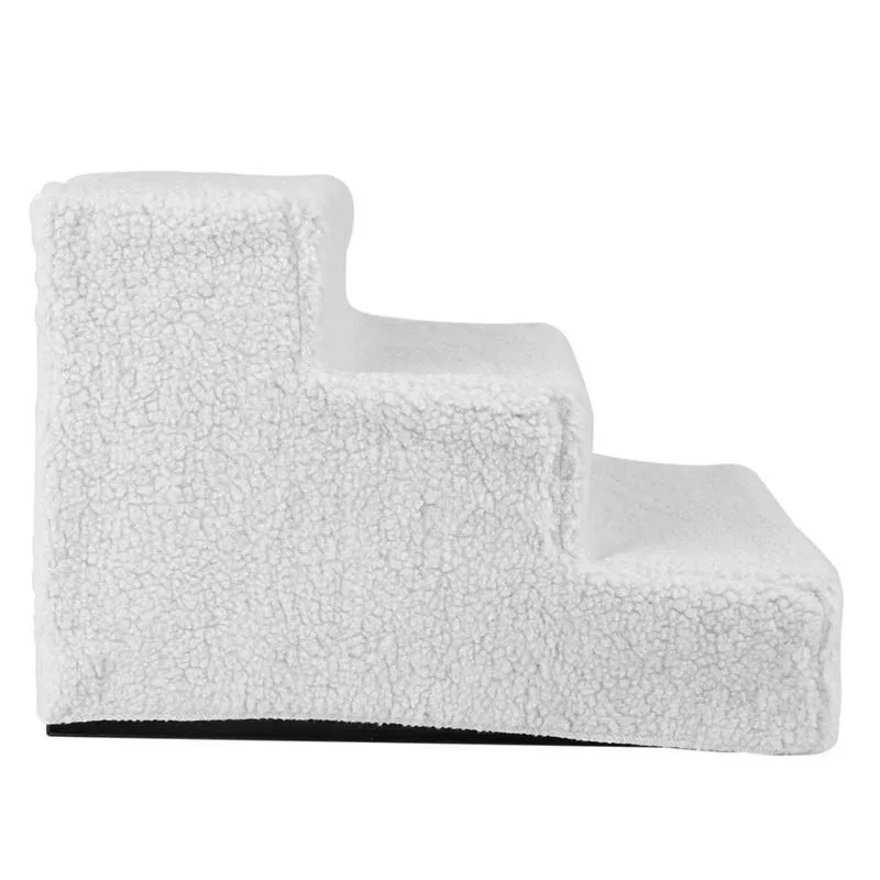PP + plush cloth; ca 45 * 35 * 30cm Animal stairs Training for dogs / cats White (three floors)