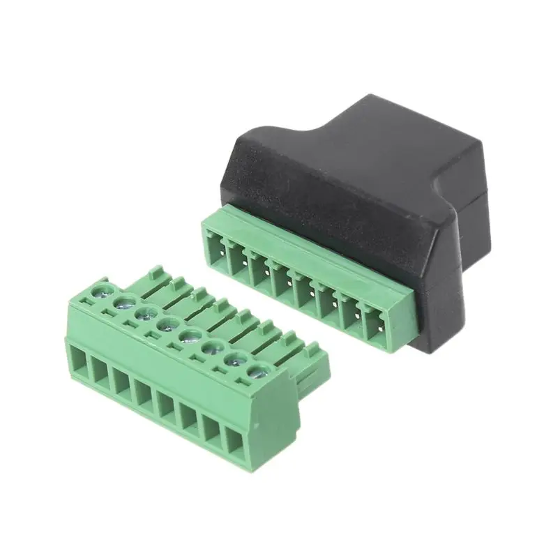 Адаптер удлинитель кабеля Ethernet с разъемом RJ45 мама на винтовой клемму 8
