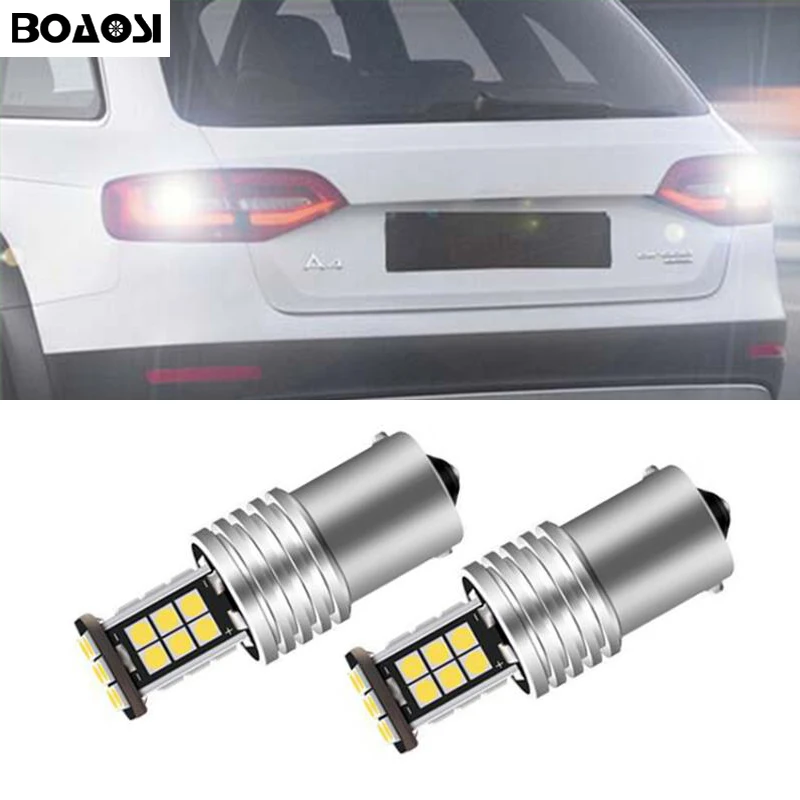 BOAOSI 2x1156 BA15S P21W 3030SMD светодиодный резервная копия светильник лампа для AUDI S3 S4 RS4 A6 RS6