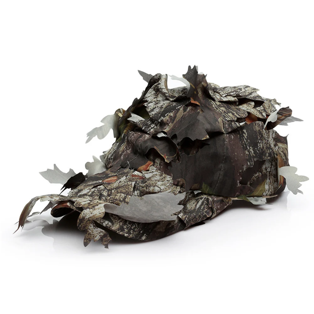 

new Outdoor Woodland 3D Leaf Camouflage Camo Jungle Hunting Sunshade Pretend Army Helmet Hat Climbing Cap