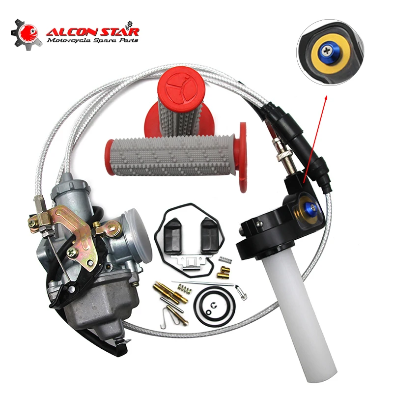 

Alconstar- Keihin PZ30B Motorcycle Carburetor with Handle Throttle Grips,Repair Kit for Honda CG175 CG200 CG250 CB200 CQR250 ATV