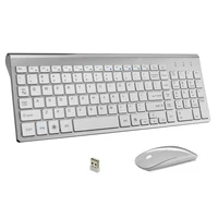 Ultra-Thin Business Wireless Keyboard and Mouse Combo 102 Keys Low-Noise Wireless Keyboard Mouse for Mac Pc Win XP/7/10 Tv Box