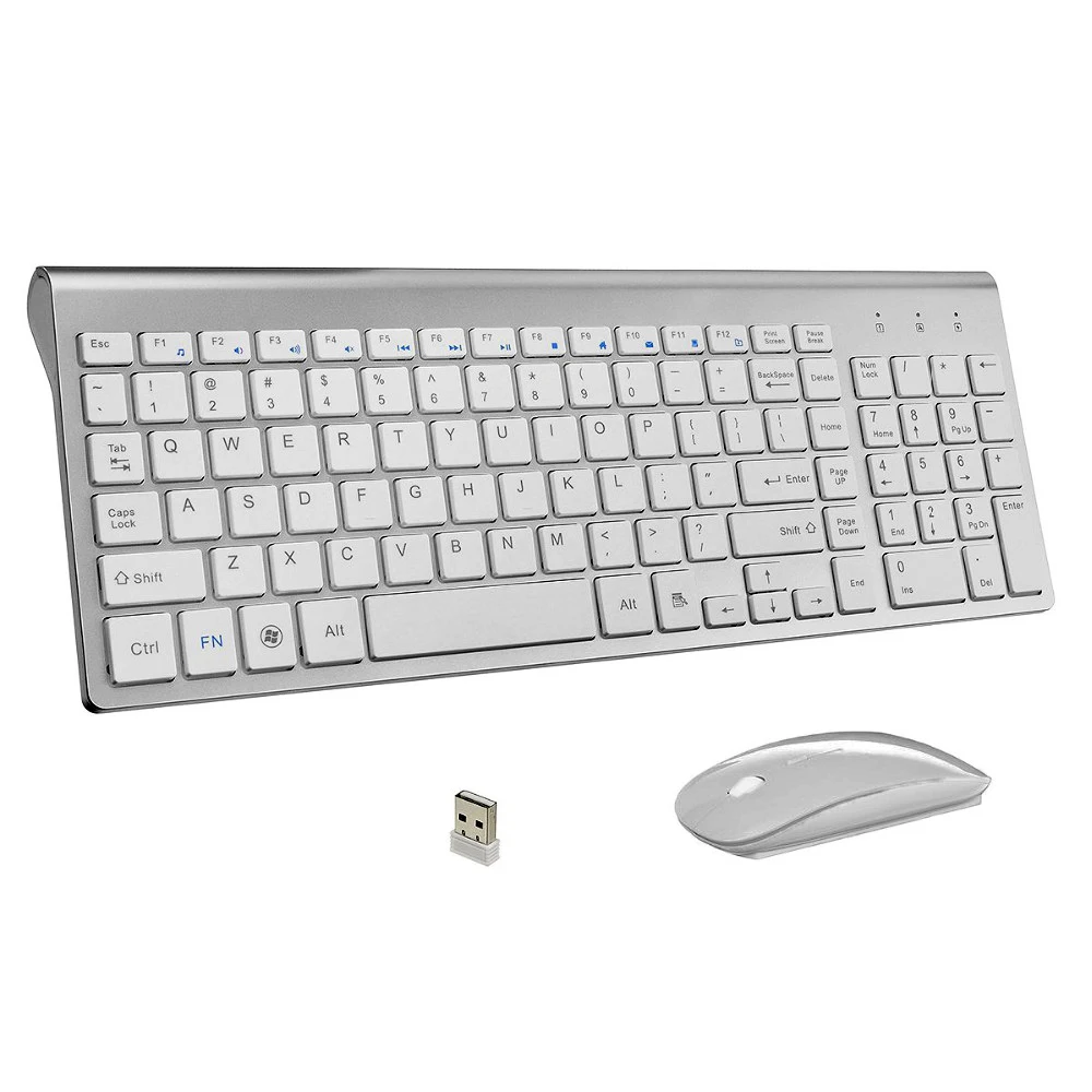  Ultra-Thin Business Wireless Keyboard and Mouse Combo 102 Keys Low-Noise Wireless Keyboard Mouse fo