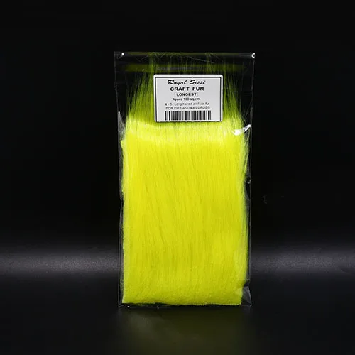 8 цветов на выбор, длинные пушистые искусственные меховые изделия, 4-5 дюймов, Длинные Синтетические пушистые волокна для завязывания мушек в соленой воде - Цвет: Цвет: желтый