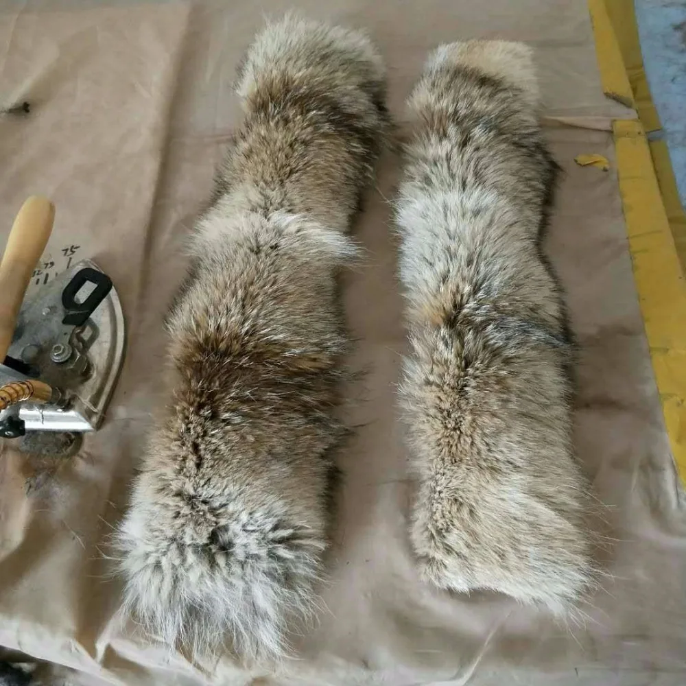 Воротник из меха Койота 55*15 см/полоска из натурального меха