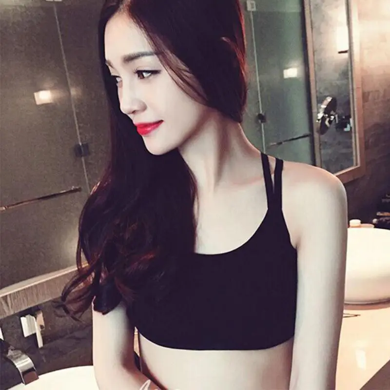 Женские майки укороченный топ бюстгальтер с подкладкой фитнес стрейч майка