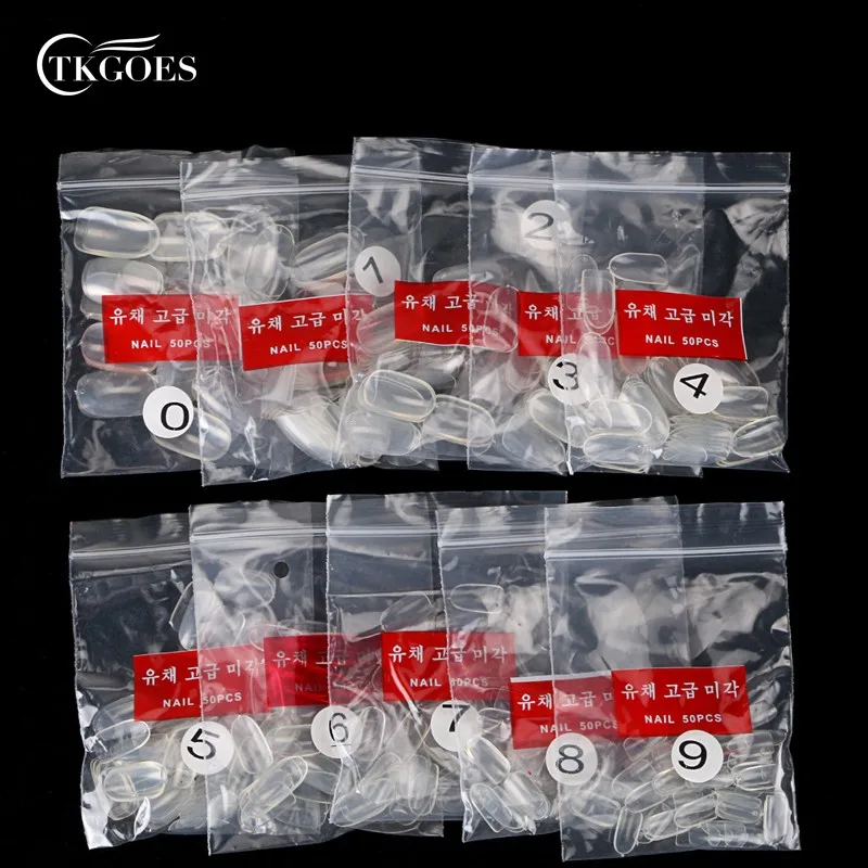 Hot-sale-500-pcs-Full-Round-False-Nail-Art-Tips-Acrylic-UV-Gel-Nail-Tips-Clear