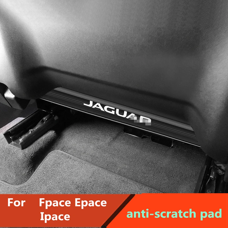 

For Jaguar F-pace E-pace I-pace Interior Rear Seat anti-kick plate anti-scratch pad stainless steel trim 2pcs