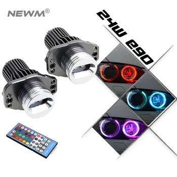 

Free ship mobile IR control rgb e90 led angel eyes led marker kit Cree chips RGBW colors changing for BMW E90 E91