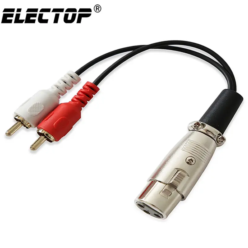 

XLR Female to 2 RCA Male Audio Cable Adapter Metal Gold-plated Audio Cable Cord Y Splitter Converter For Microphone Amplifier