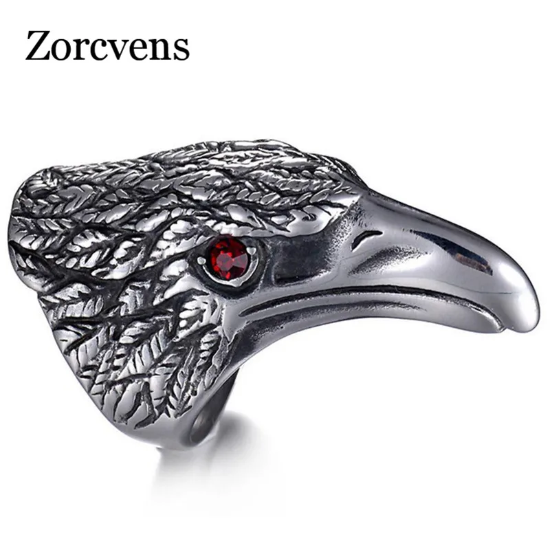 ZORCVENS New Arrival 316L Stainless Steel Ring Punk Animal Eagle Biker Vintage Hip Hop Men Jewelry | Украшения и аксессуары