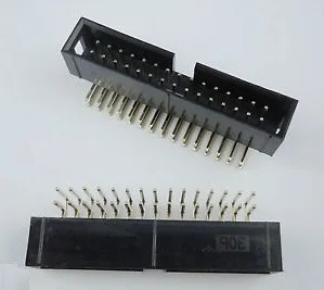 

50 Pcs Shrouded Box header IDC Socket 2.54mm 2x15 Pin 30 P Right Angle Male square pin 0.64mm 2 rows 2.54 Through hole DIP