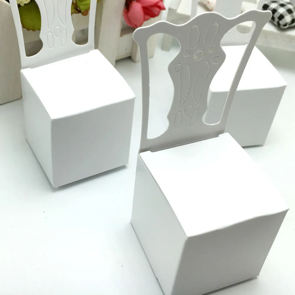 OurDecor 100 шт./лот стул Форма место держатель для карт свадебный подарок коробка