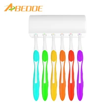 ABEDOE держатель зубной щетки для 6 зубных щеток s с крышкой двухсторонняя лента наборы для ванной комнаты всасывающие крючки Зубная щетка Контейнер