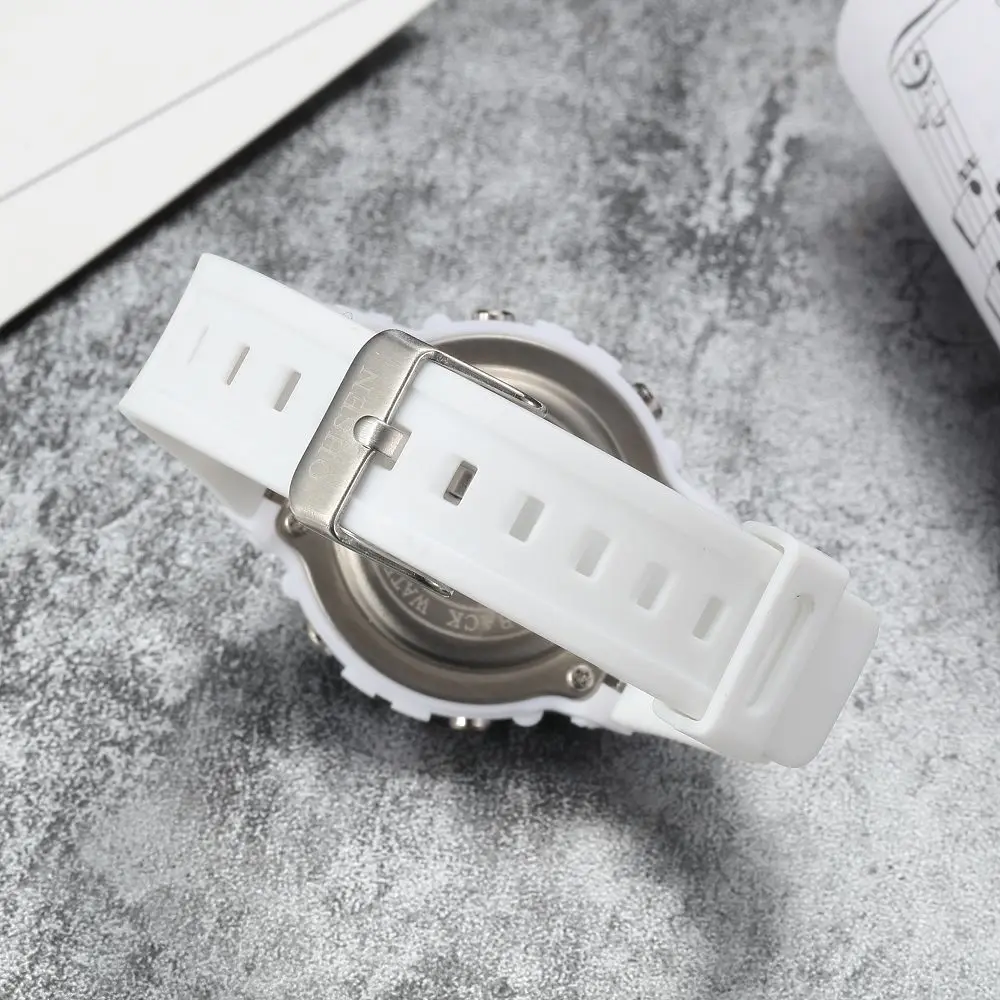 Новинка OHSEN белый резиновый ремешок цифровой светодиодный наручные часы для мальчиков Дети 50 м Водонепроницаемый Спорт на открытом воздухе мультфильм детские часы подарки