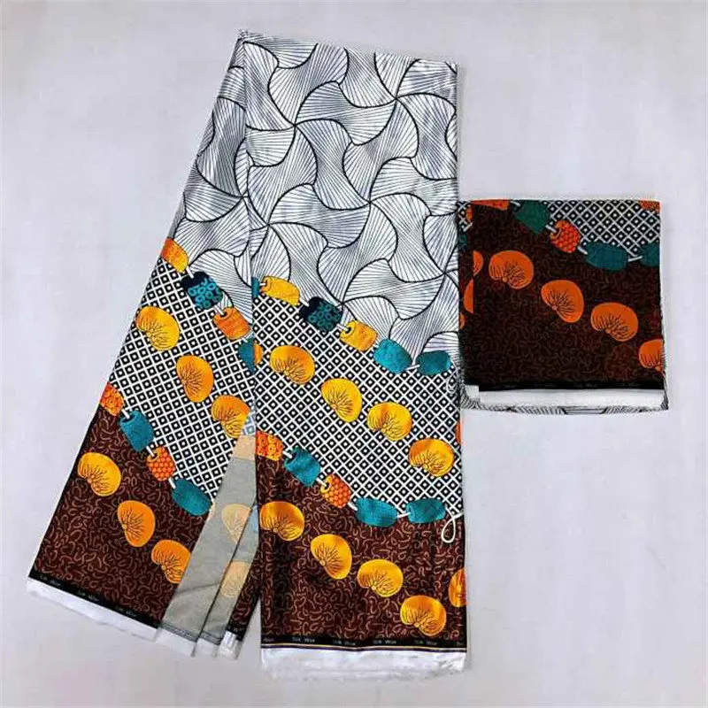 

2yards chiffon with 4 yards silk satin ankara fabric african prints silk satin fabric wedding dress fabric 30