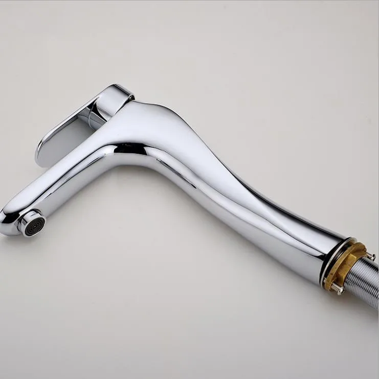 Grifos de lavabo de latón sólido cromado moderno fregadero de baño grifo de un solo mango lavabo mezclador de agua caliente grifo de agua Torneira 817-22L - 3